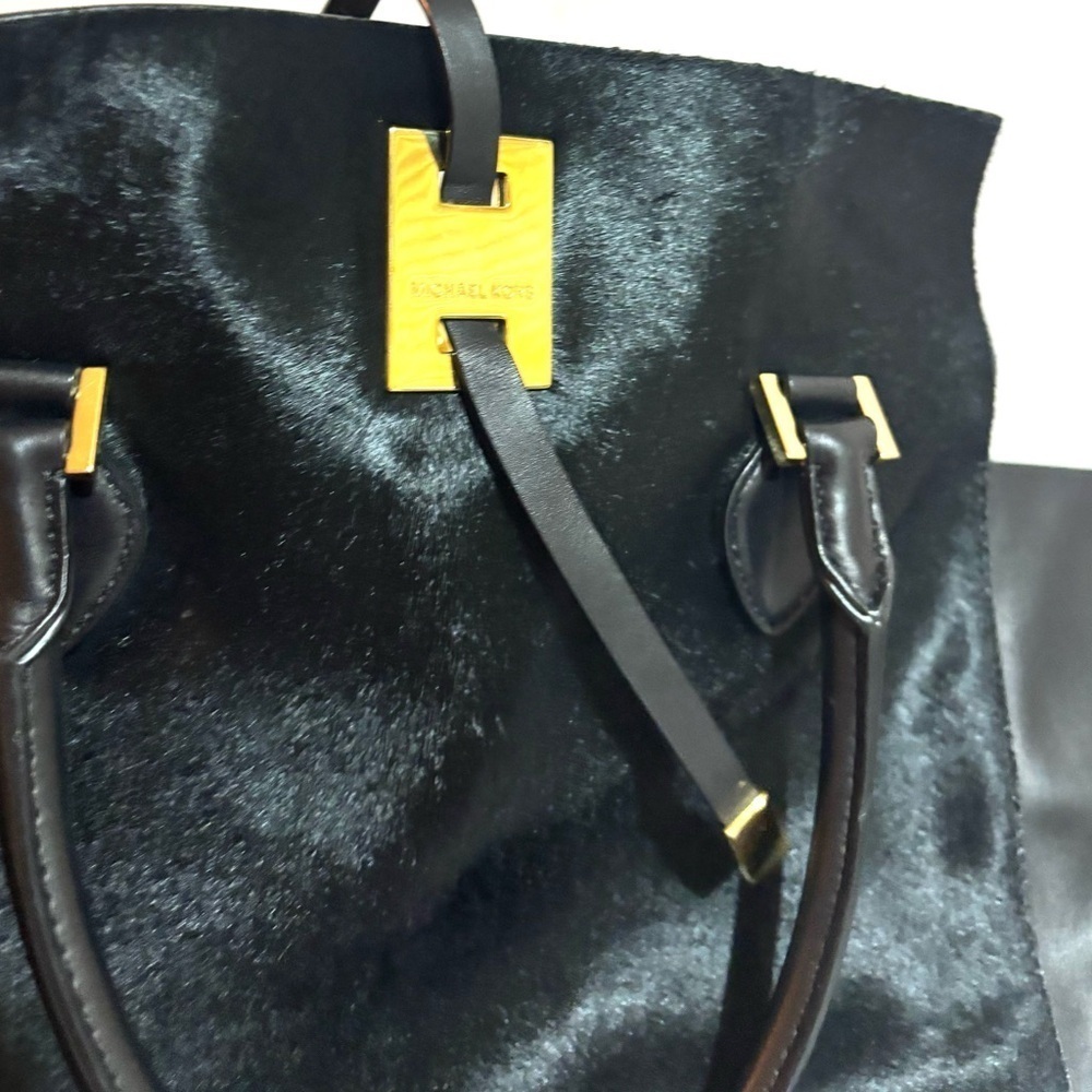 Michael kors calfskin hair/ leather Elegant Black Leather Tote Bag - Picture 11 of 12
